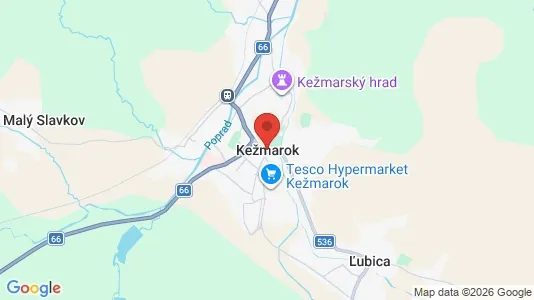 Apartments for rent i Kežmarok - kort over placeringen