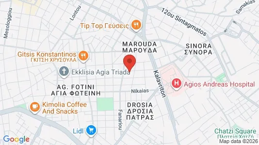 Apartments for rent i Patras - kort over placeringen