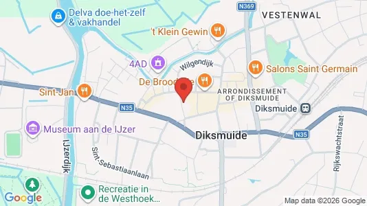 Apartments for rent i Diksmuide - kort over placeringen