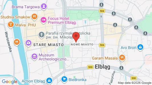 Apartments for rent i Elbląg - kort over placeringen