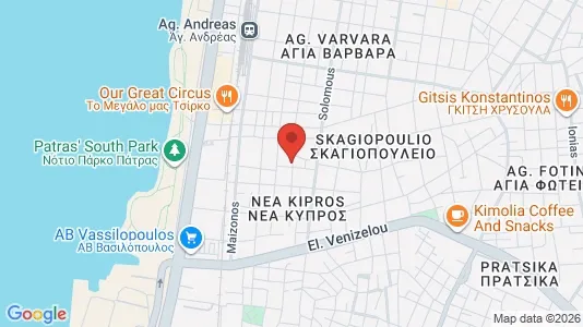 Apartments for rent i Patras - kort over placeringen