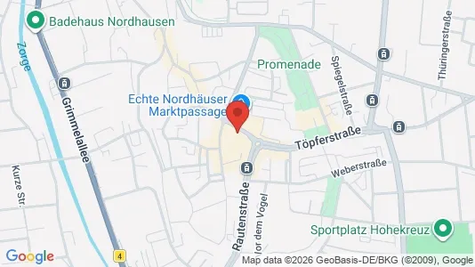 Apartments for rent i Nordhausen - kort over placeringen