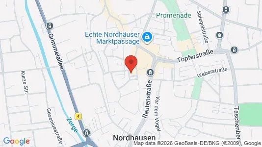 Apartments for rent i Nordhausen - kort over placeringen