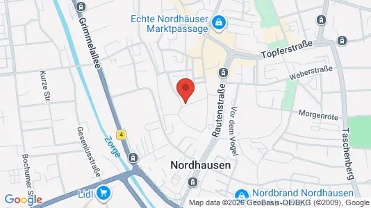 Apartments for rent i Nordhausen - kort over placeringen