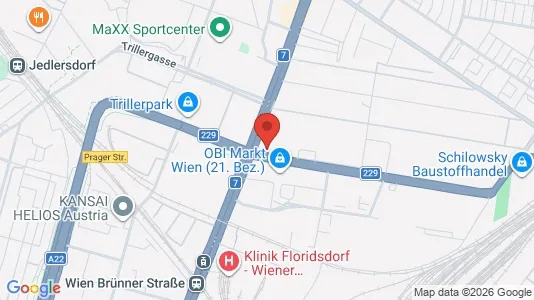 Apartments for rent i Vienna Floridsdorf - kort over placeringen
