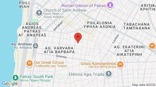 Apartments for rent i Patras - kort over placeringen