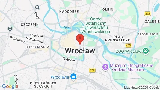 Apartments for rent i Wrocław - kort over placeringen