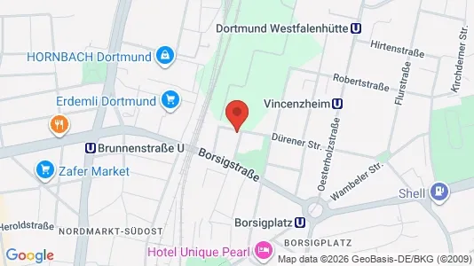 Apartments for rent i Dortmund - kort over placeringen