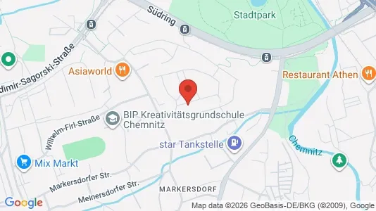 Apartments for rent i Chemnitz - kort over placeringen
