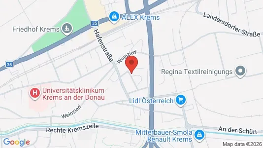Apartments for rent i Krems an der Donau - kort over placeringen