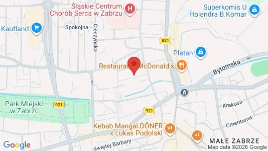 Apartments for rent i Zabrze - kort over placeringen