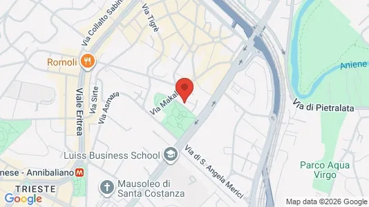 Apartments for rent i Roma Municipio II – Parioli/Nomentano - kort over placeringen