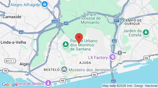 Apartments for rent i Lisboa Ajuda - kort over placeringen