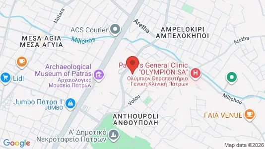 Apartments for rent i Patras - kort over placeringen