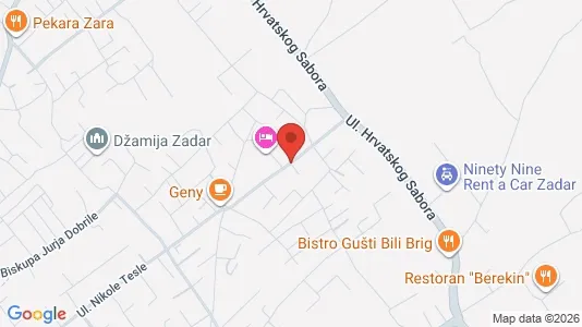 Apartments for rent i Zadar - kort over placeringen