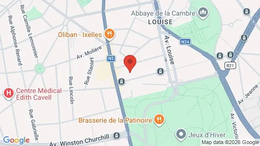 Apartments for rent i Brussels Elsene - kort over placeringen