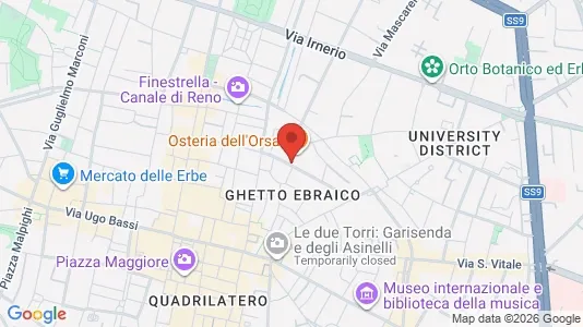 Apartments for rent i Bologna - kort over placeringen