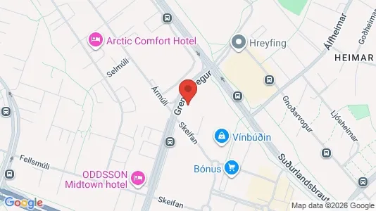 Apartments for rent i Reykjavík Háaleiti - kort over placeringen