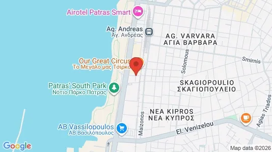 Apartments for rent i Patras - kort over placeringen