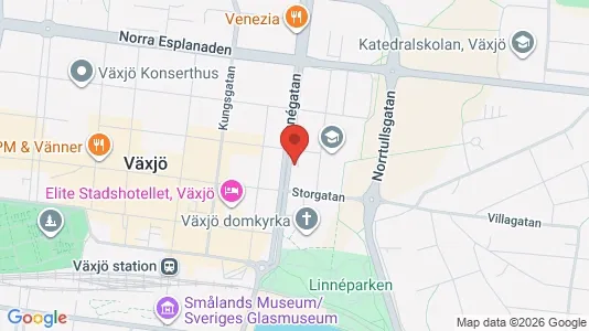 Apartments for rent i Växjö - kort over placeringen