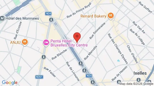 Apartments for rent i Brussels Elsene - kort over placeringen