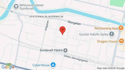 Apartments for rent i Sundsvall - kort over placeringen