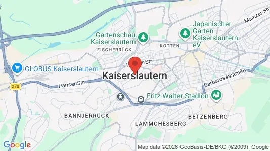 Apartments for rent i Kaiserslautern - kort over placeringen