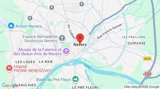 Apartments for rent i Nevers - kort over placeringen