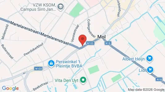 Apartments for rent i Mol - kort over placeringen