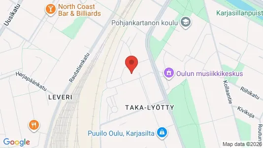 Apartments for rent i Oulu - kort over placeringen