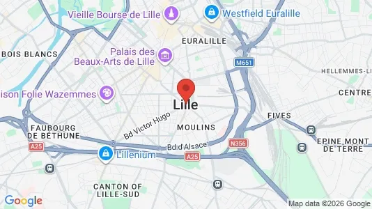 Apartments for rent i Lille - kort over placeringen