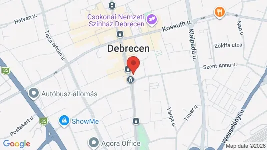 Apartments for rent i Debreceni - kort over placeringen