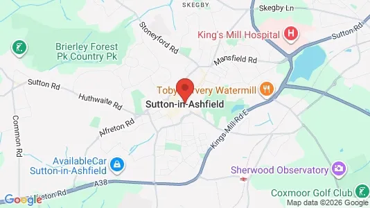 Houses for rent i Sutton-in-Ashfield - Nottinghamshire - kort over placeringen