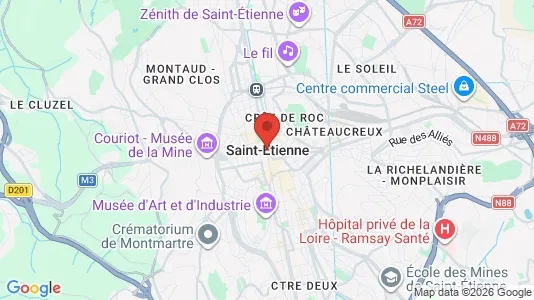 Apartments for rent i Saint-Étienne - kort over placeringen