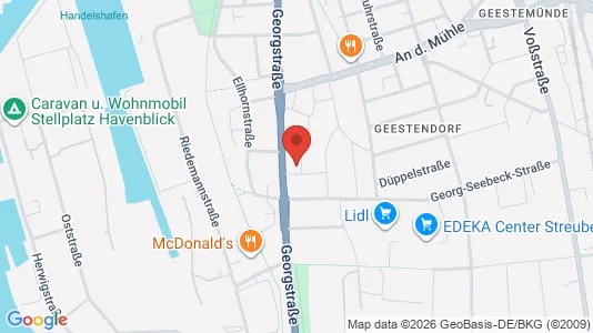 Apartments for rent i Bremerhaven - kort over placeringen