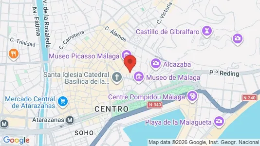 Apartments for rent i Málaga - kort over placeringen