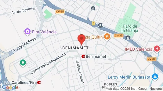 Apartments for rent i Benimamet - kort over placeringen