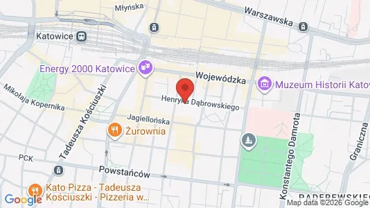Apartments for rent i Katowice - kort over placeringen