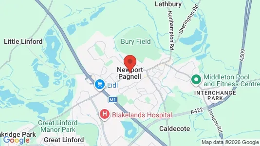 Houses for rent i Newport Pagnell - Buckinghamshire - kort over placeringen