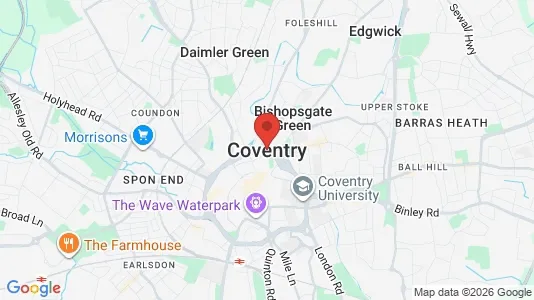 Apartments for rent i Coventry - West Midlands - kort over placeringen
