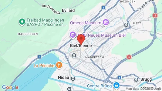 Apartments for rent i Biel - kort over placeringen