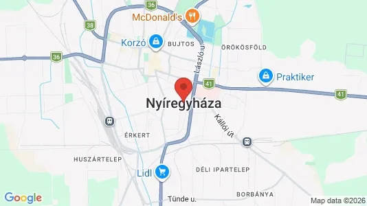 Apartments for rent i Nyíregyházai - kort over placeringen