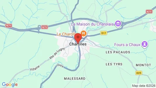 Apartments for rent i Charolles - kort over placeringen