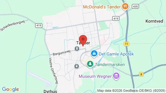Houses for rent i Tønder - kort over placeringen