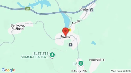 Apartments for rent i Fužine - kort over placeringen