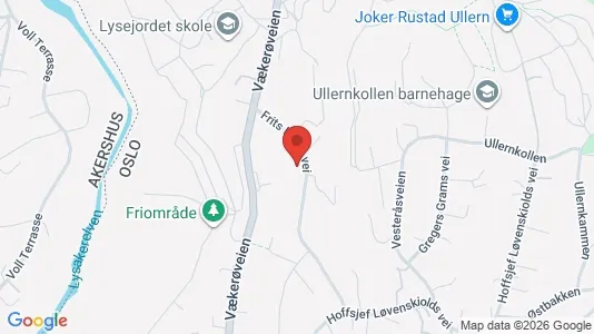 Rooms for rent i Oslo Ullern - kort over placeringen