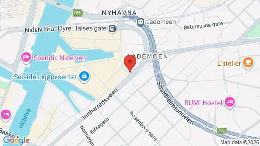 Apartments for rent i Trondheim Østbyen - kort over placeringen