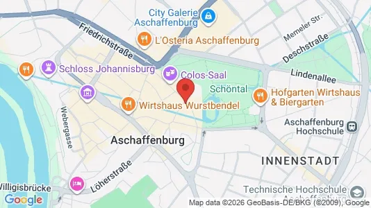 Apartments for rent i Aschaffenburg - kort over placeringen