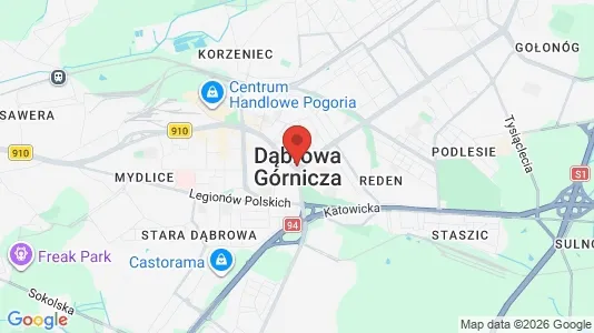 Apartments for rent i Dąbrowa górnicza - kort over placeringen