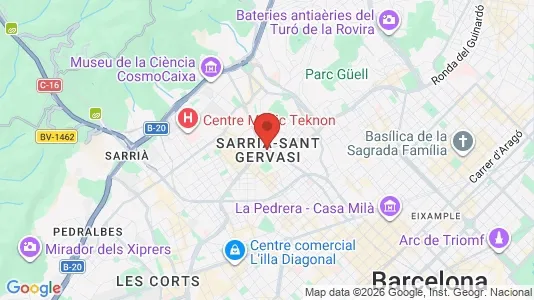 Apartments for rent i Barcelona Sarrià-St. Gervasi - kort over placeringen